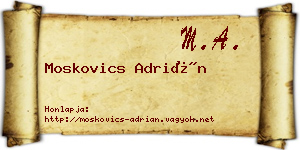 Moskovics Adrián névjegykártya
