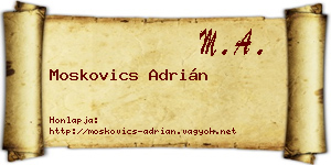 Moskovics Adrián névjegykártya
